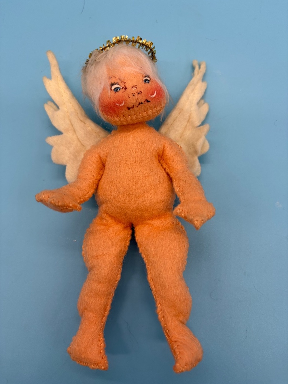 Vintage 1956 Annalee Mobilitee  Angel Doll Felt Wings Halo NH Early Rare